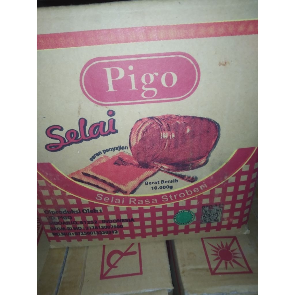 

selai merk pigo los 10 kg rasa strawberry