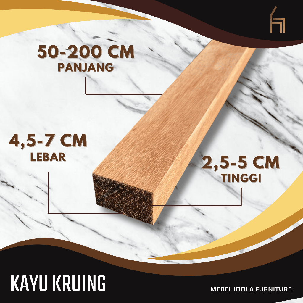 Balok Kayu / Usuk Kayu Kruing Asli Ukuran Kecil