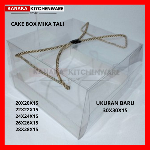 CAKE BOX MIKA TALI / BOX TART TRANSPARAN / MIKA KUE TART / BOX MIKA TALI TRANSPARAN