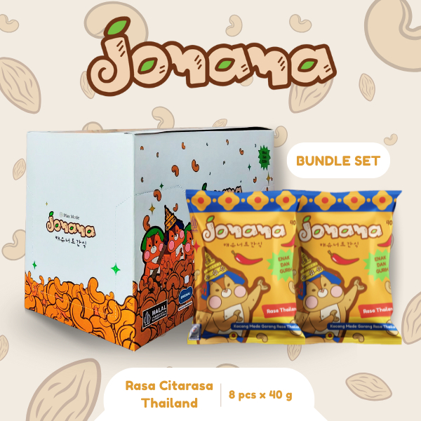 

Jomama - BUNDLE 8pcs Kacang Mede Goreng Citarasa Thailand 40gr Snack Cemilan Jajanan