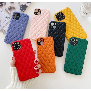 Silicone Rhombic Case Full Cover For iPhone XR X XS 11 12 13 14 Pro Max Black Blue Grey White -Rhomb