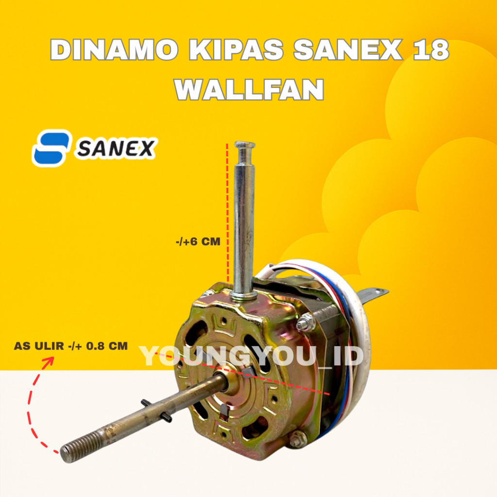 DINAMO KIPAS ANGIN TEMPEL DINDING 18 INCH SANEX / WALLFAN
