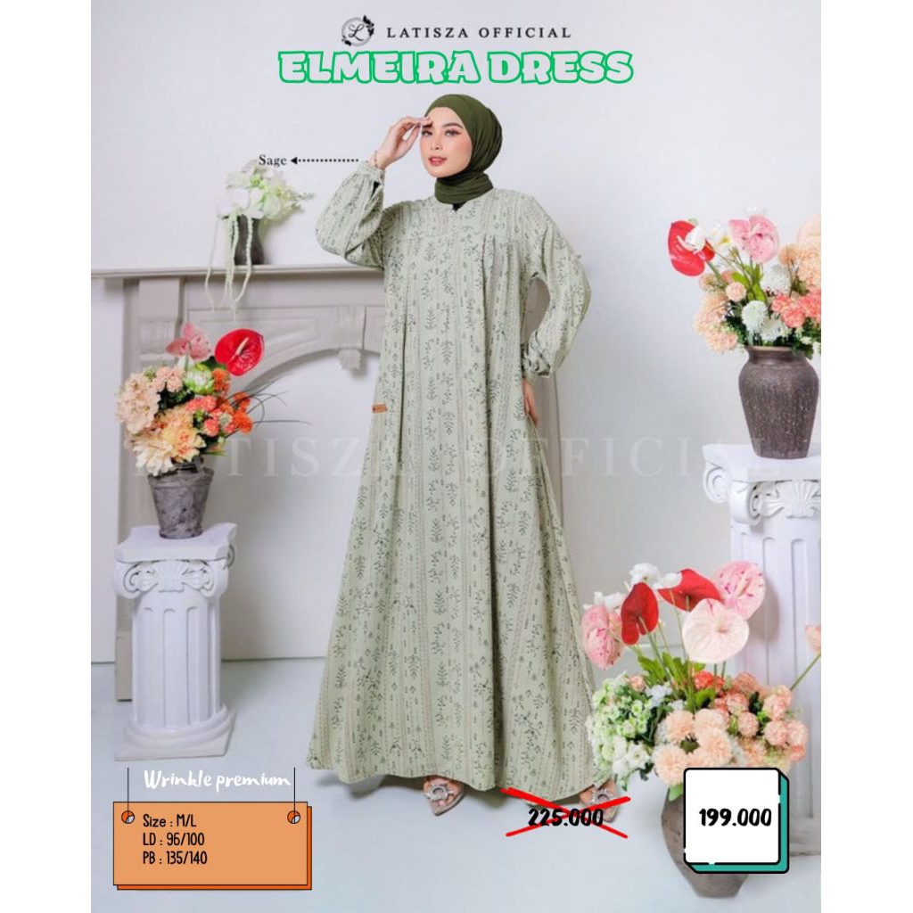 Elmeira Dress By Latisza / gamis murah / Rayon premium / best seller