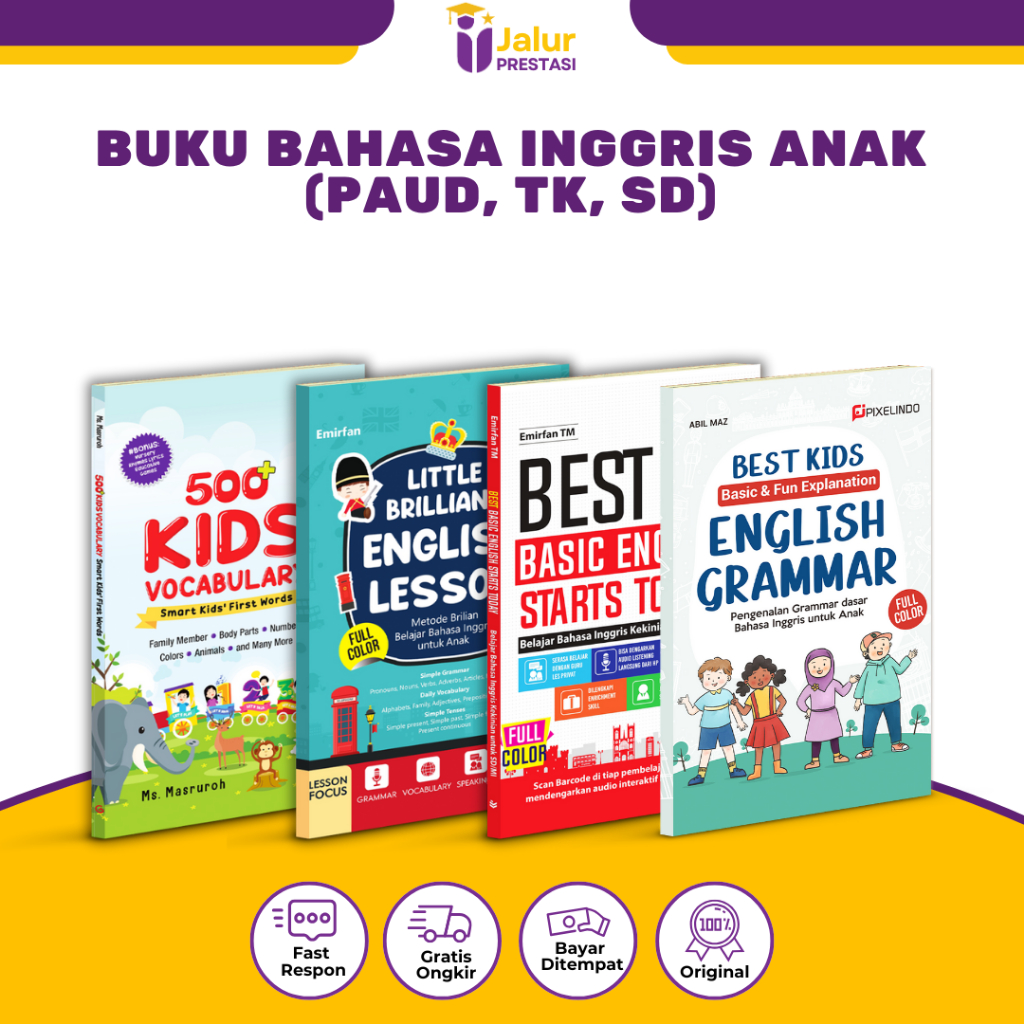 Buku Bahasa Inggris Anak (Untuk TK - SD) : Belajar Kosakata & Percakapan Dasar - PIXELINDO