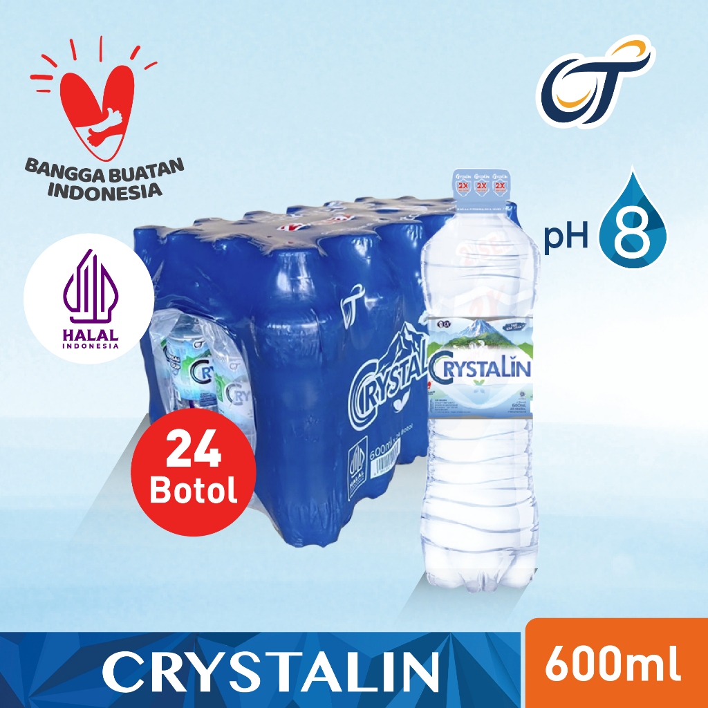 

Crystalin 600 ml Botol Air Mineral Kemasan (1 box isi 24 botol)