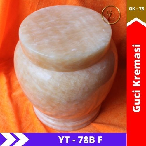 Guci Kremasi Batu Alam Topaz warna Kuning type YT 78 B F Charater batu dan corak sendiri Import