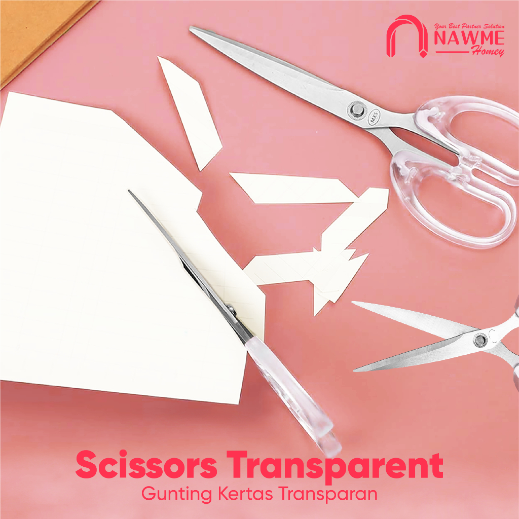 

Scissors Transparent Gunting Bening Transparan Pemotong Kertas Kain Tajam Peralatan Rumah Kantor