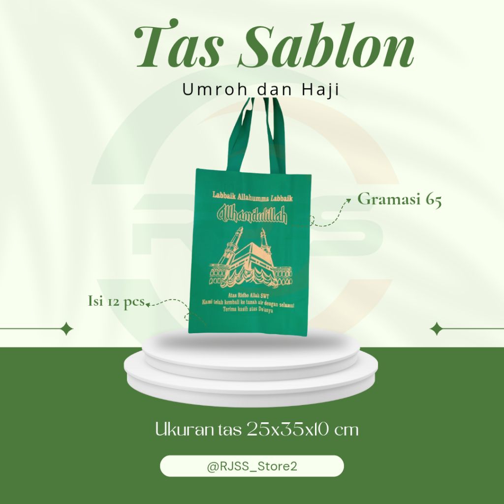 

(Isi 12 pcs) Lusinan Goodiebag 25x35 Tas Souvenir Umroh/Haji Tas Oleh-oleh Umroh/Haji Tas Umroh/Tas Haji Tas HLS Tas Murah Tas Spunbond