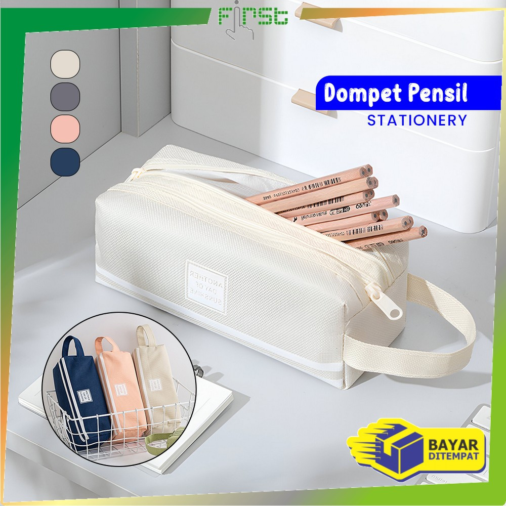 

EC FH-A80 Tempat Alat Tulis Perlengkapan Sekolah 2 Sisi Dompet Pensil Stationery / Kotak Pensil Tempat Bolpen Pen Make Up Pouch Kosmetik Travel