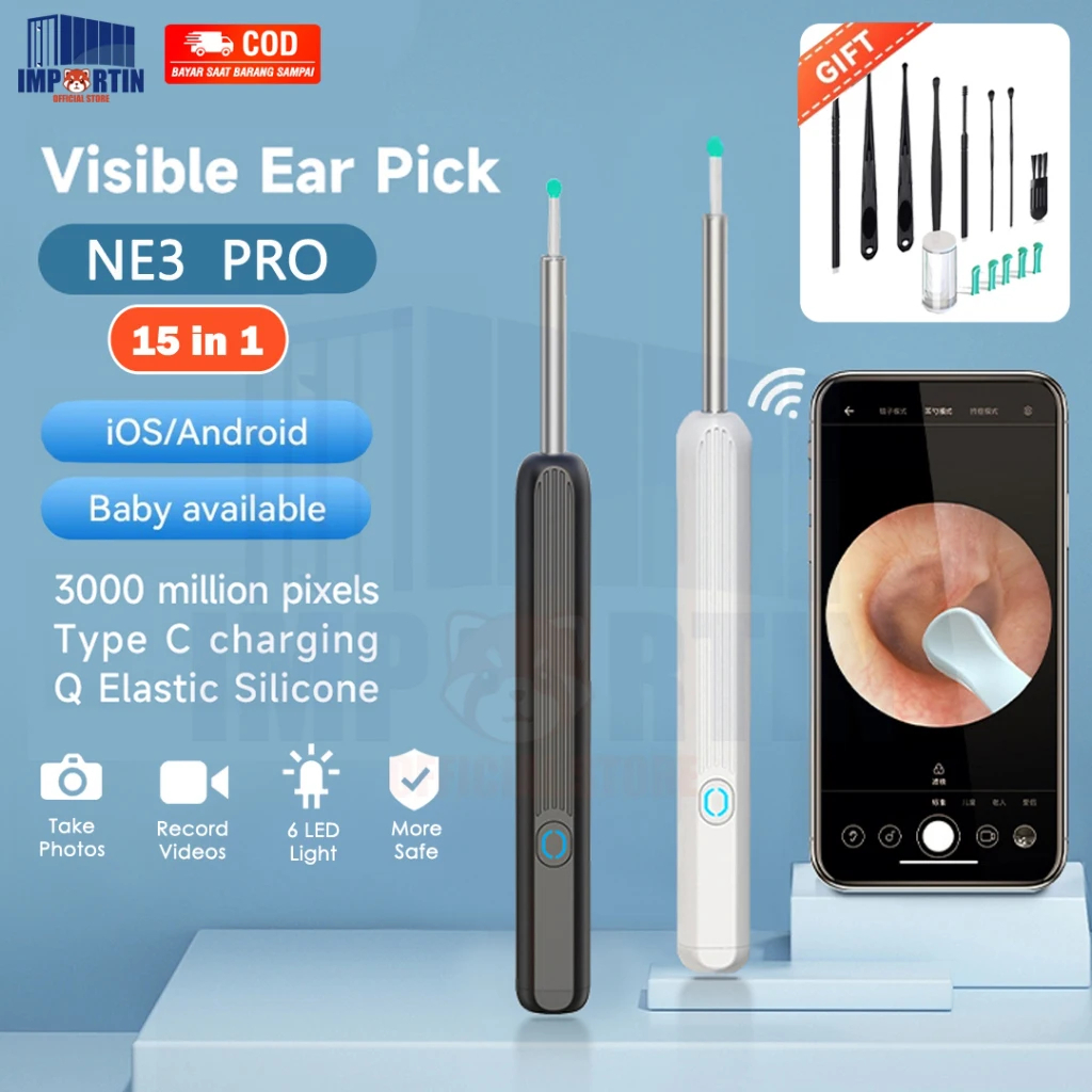 Alat Pembersih Telinga - Kamera Endoskopi Pembersih Telinga Endoscope Wireless - NE3