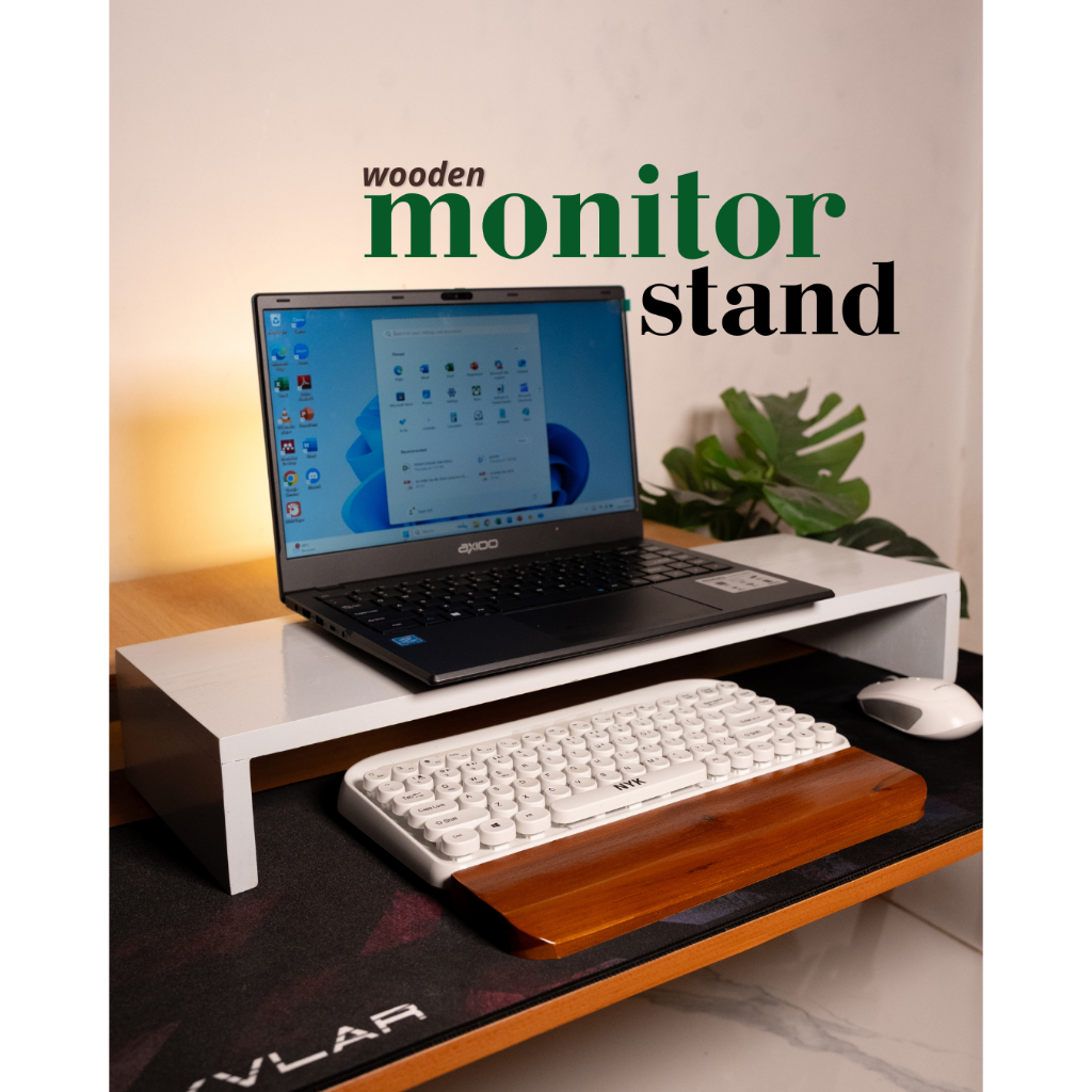 [Kayu Premium] Stand Monitor 60 cm Rak Meja Komputer Minimalis Kayu Rak Meja Laptop  Deskshelf
