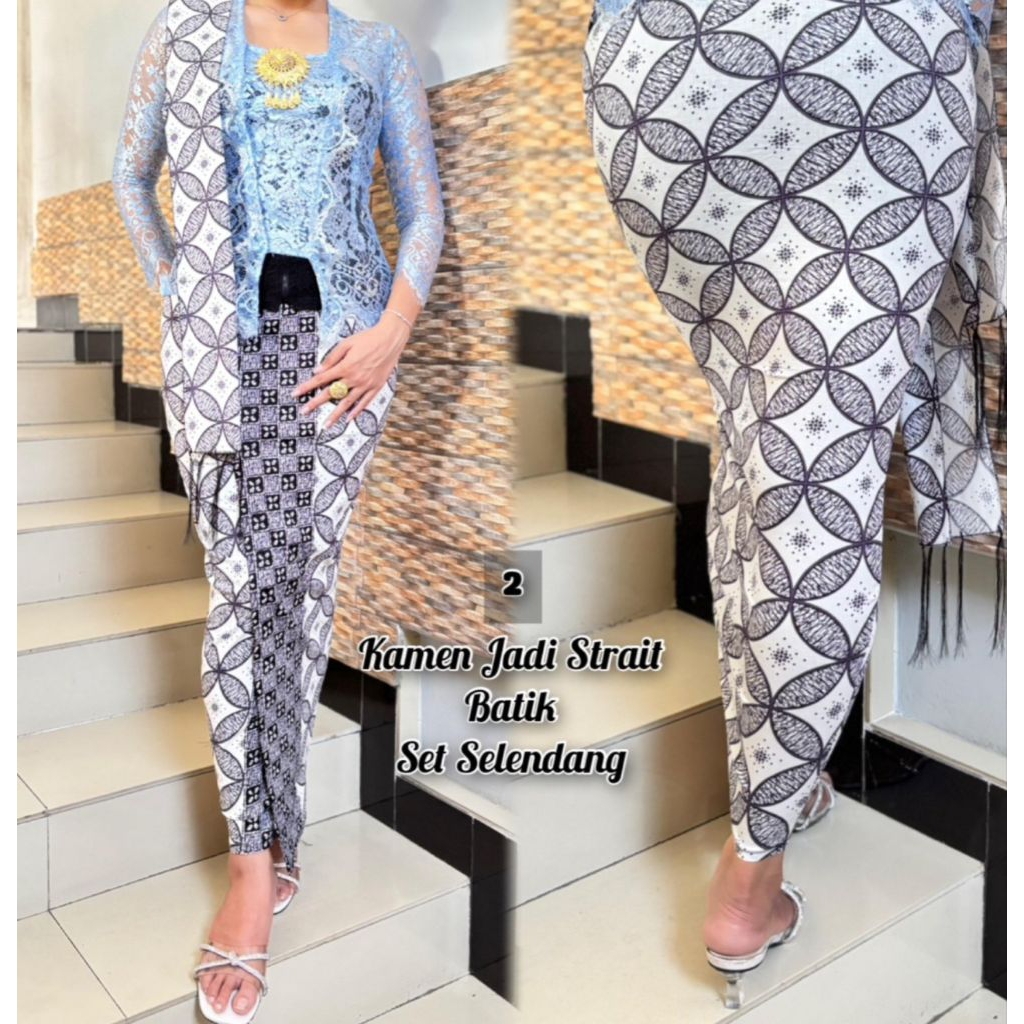 Kamen Jadi Batik + Selendang, Rok Batik, Strait, Pakaian Bawahan Wanita, Adat Bali