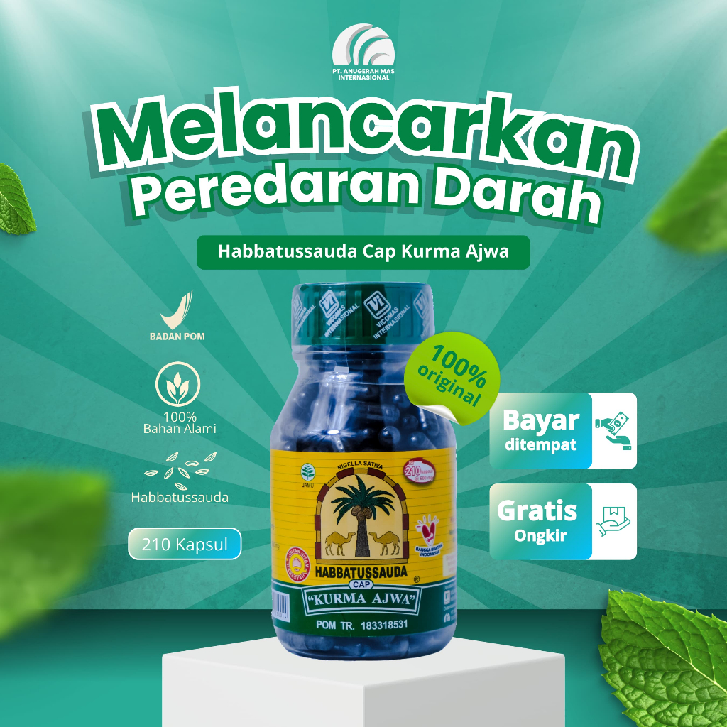 Habbatussauda Cap Kurma Ajwa - 210 kapsul - Serbuk Jintan Hitam - CV Vicomas Internasional - PT Anug