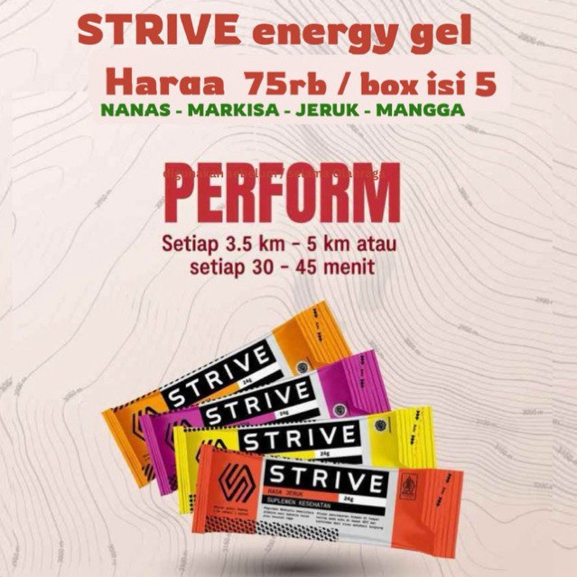 Strive Energy Gel Box Nanas Markisa Mangga Run Cycling Duathlon Triathlon Badminton Futsal basket ru
