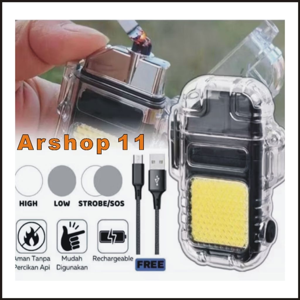 Korek + Senter LED , Korek Bara , Korek Api Elektrik