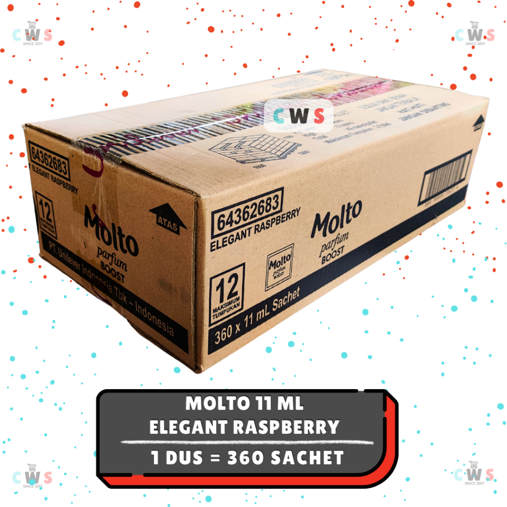 MOLTO 500 Parfum +Protect Pelembut Pewangi Pakaian Konsentrat Wangi Sachet - 1 Dus / 30 Renceng