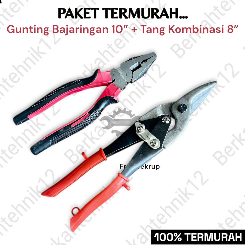 Paket gunting baja ringan 10inch tang kombinasi 8inch