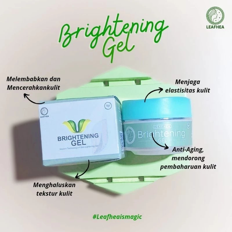 (1box isi 3) LEAFHEA  Brightening GEL (Nigh Cream/Krim Malam) Brightening Gel LF Cream Malam BPOM 10