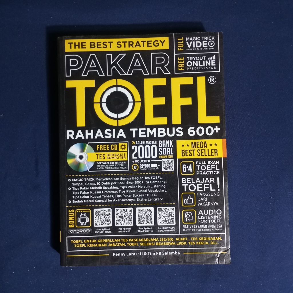 Preloved BUKU PAKAR TOEFL RAHASIA TEMBUS 600+