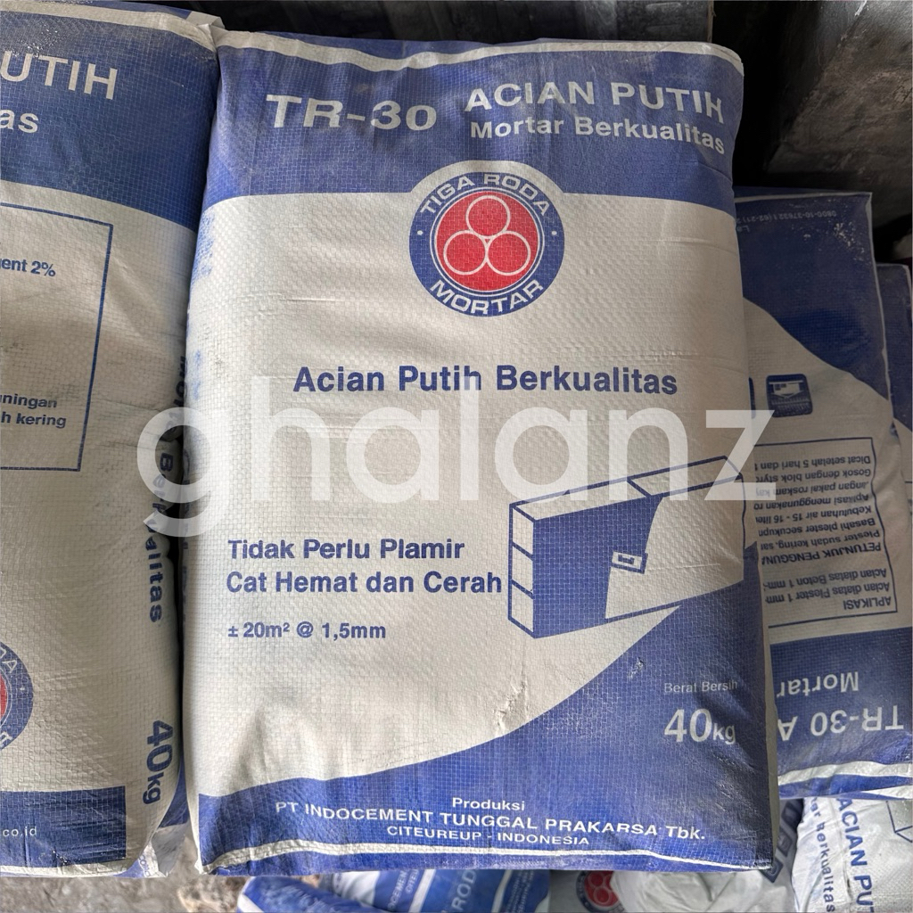 TR 30 Semen Acian Putih 1sak 40kg / Semen Acian Putih Indocement via Instant Grab / Gojek