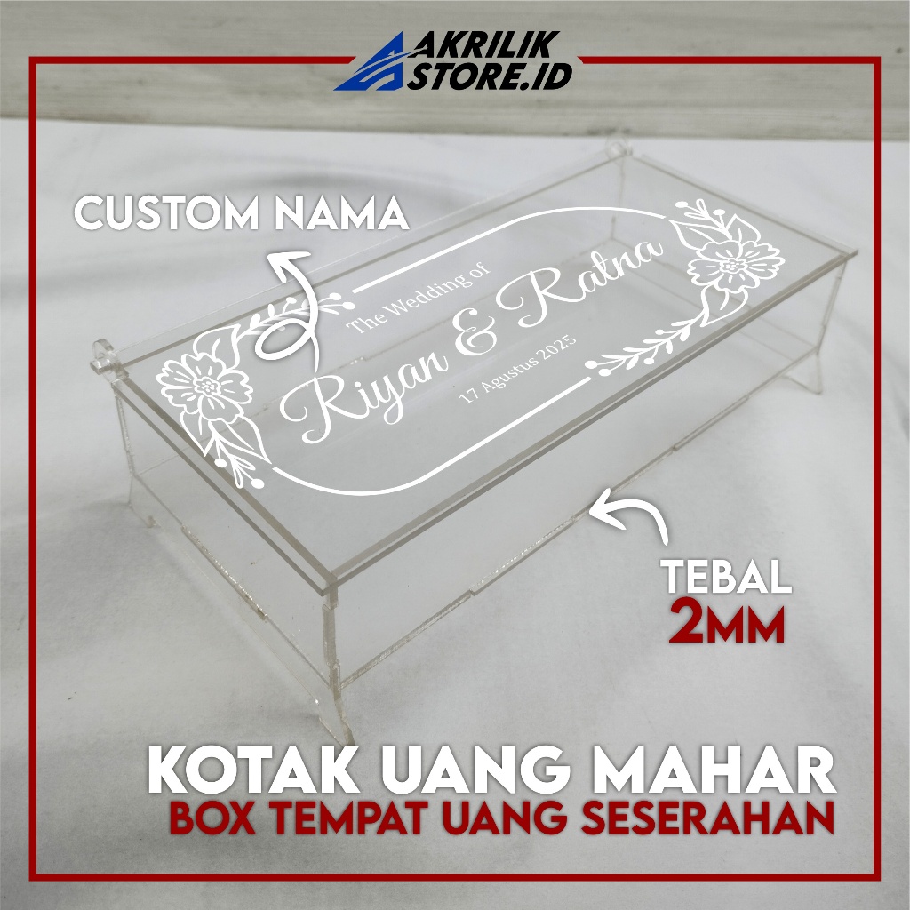 Box Uang Mahar Akrilik - Kotak Uang mahar seserahan