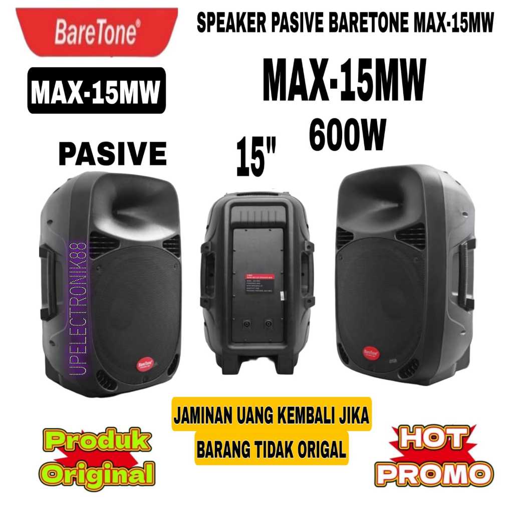 Speaker Pasif 15 Inch Baretone MAX15MW Sepasang Original