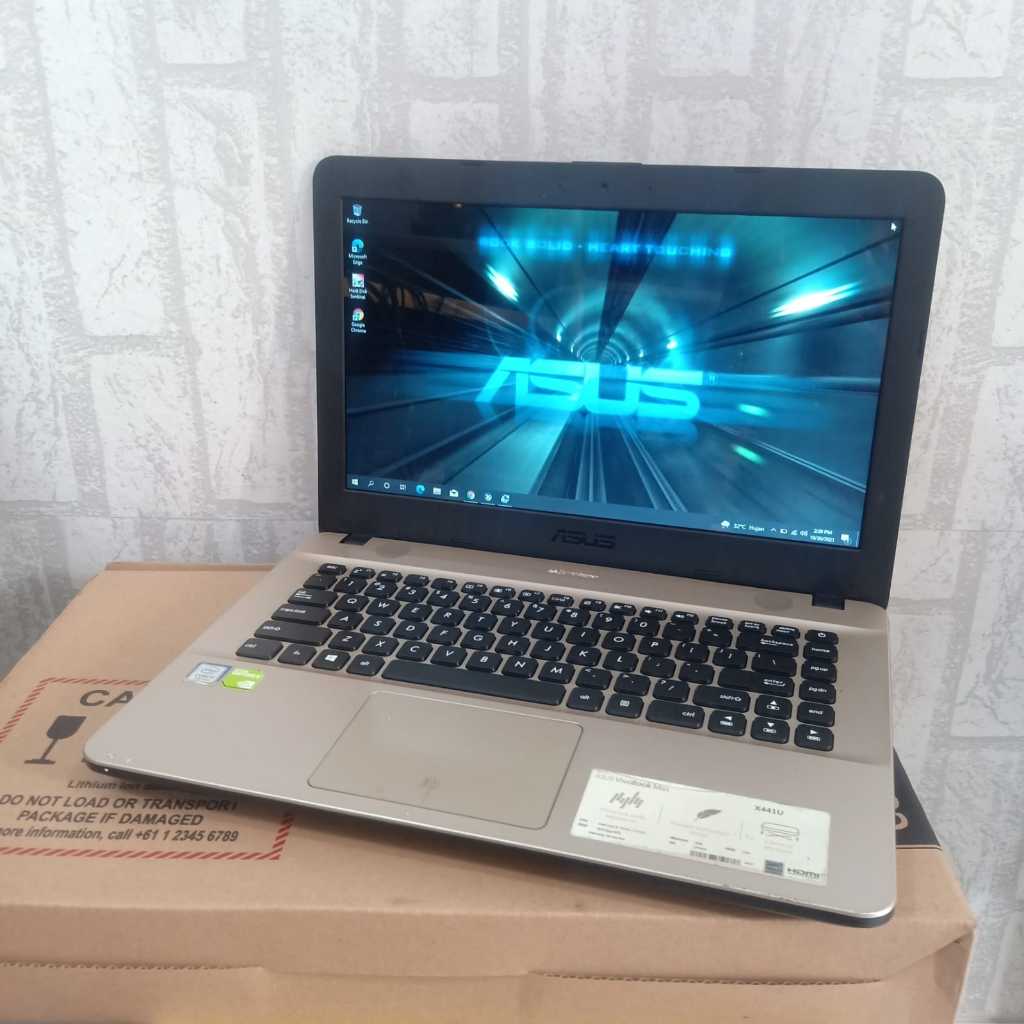 Laptop Asus X441UBR, Core i3-7020U, Ram 4/1TB, Gaming, Editing, Seri Baru, Black Gold, BERGARANSI