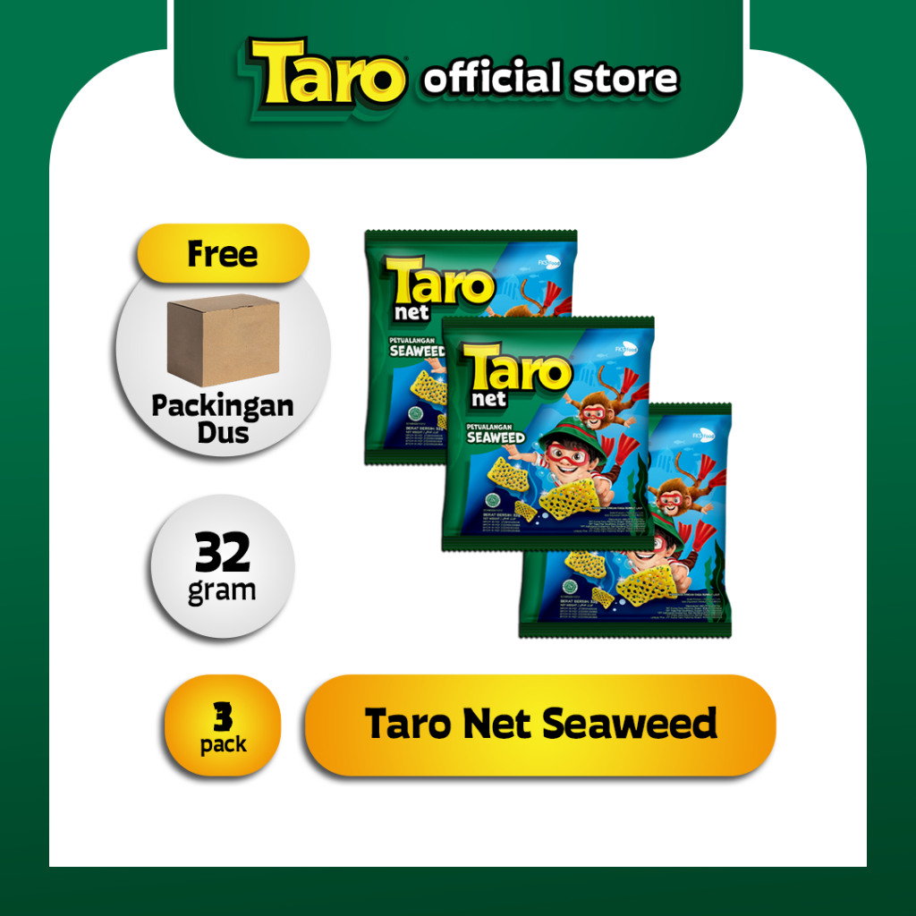 

TARO Net Seaweed 32g 3 pcs Snack Ringan
