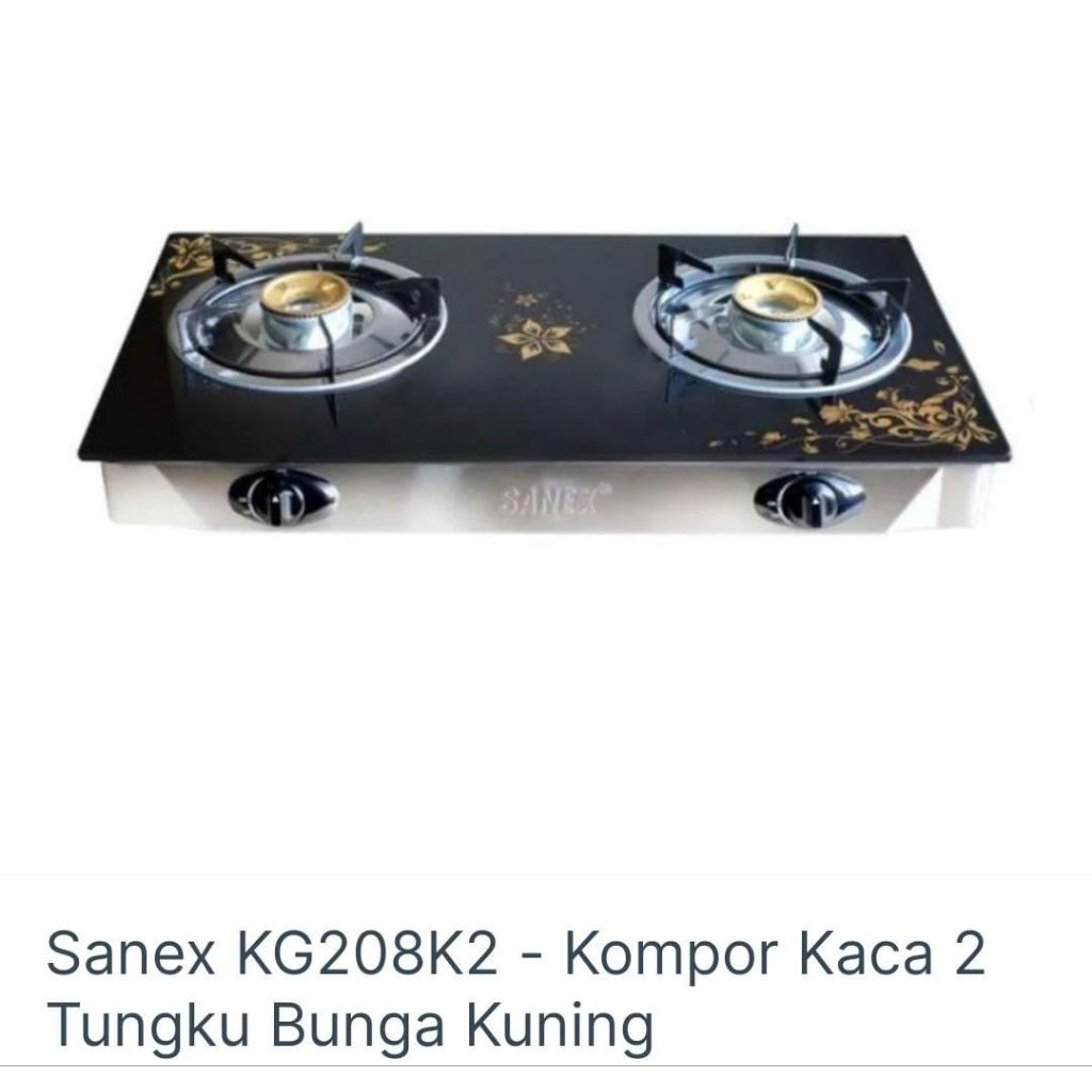 KOMPOR 2 TUNGKU KACA SANEX KG208