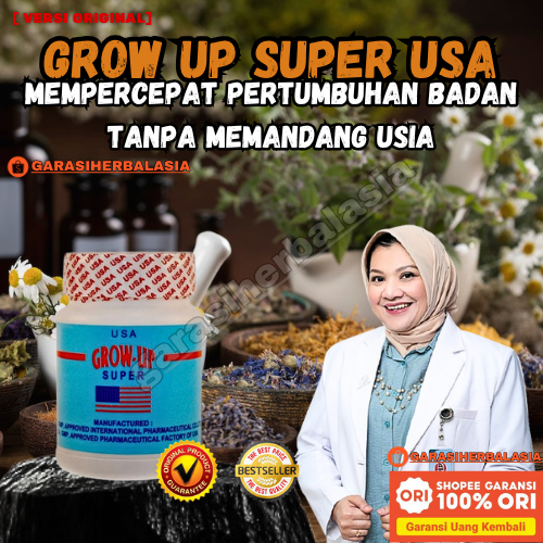 VERSI ORIGINAL Obat Peninggi Badan Grow Up USA Original 100% Vitamin Tulang Dan Sendi Lansia