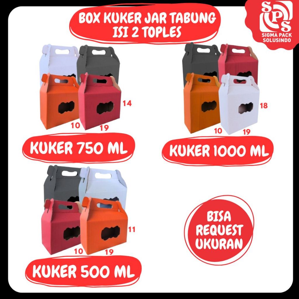 

Box Kue Kering Tabung Isi 2 19x10x11/19x10x14/19x10x18 Dus Toples 500ml/750ml/1000ml Kardus Kue Kering Idul Fitri Gable Box Zigma Shop
