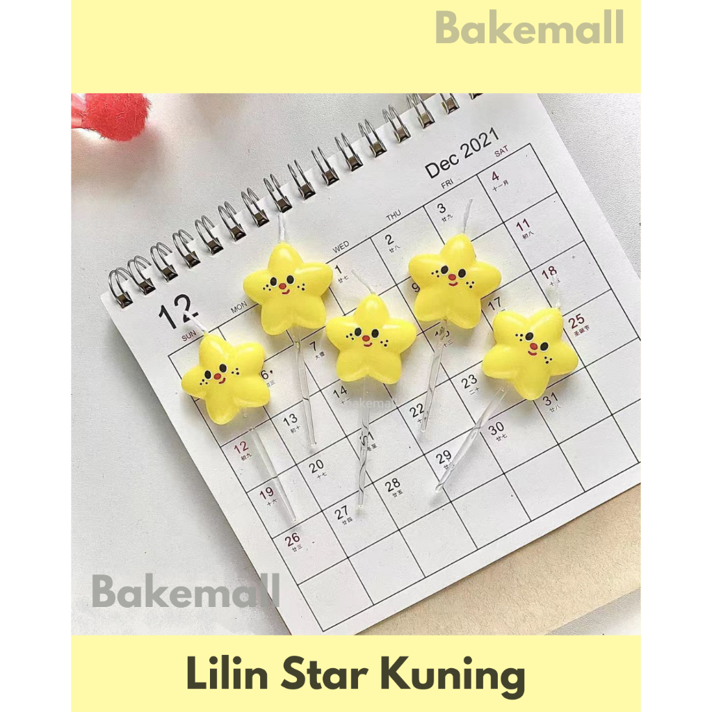 Lilin Star Kuning / Lilin Bintang / Lilin Kuning / Lilin Senyum / Star Candle / Twinkle / Labubu