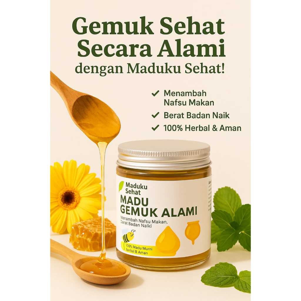 

Madu Herbal Gemuk Badan | Membantu Menambah Nafsu Makan & Berat Badan | Madu Gemuk Jamu Gemuk Sehat Ori 250ml