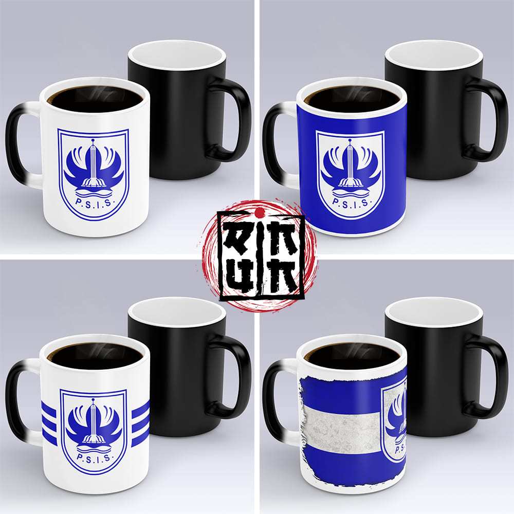 Gelas Cangkir Mug Bunglon / Mug Magic Keramik PSIS Semarang Klub Sepak Bola Liga Indonesia Bisa Beru