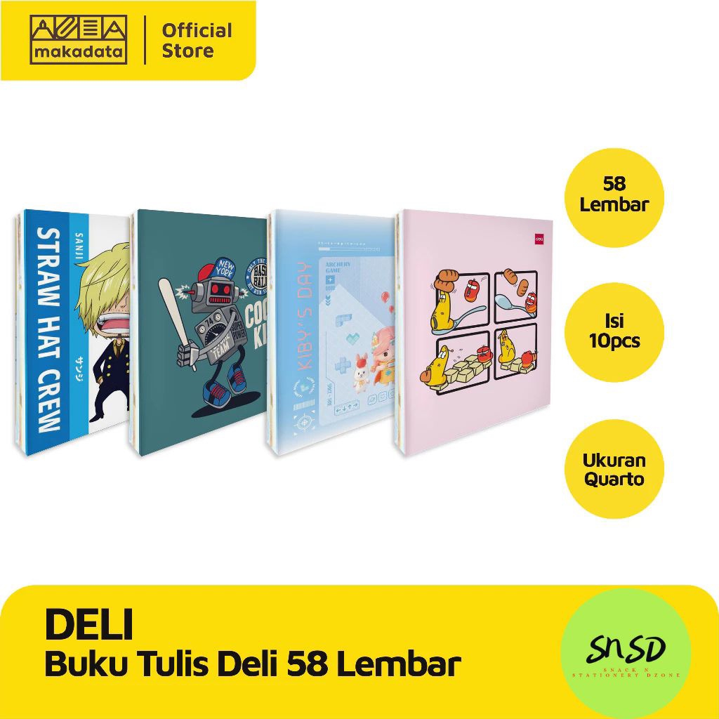

buku tulis Deli isi 58 lembar
