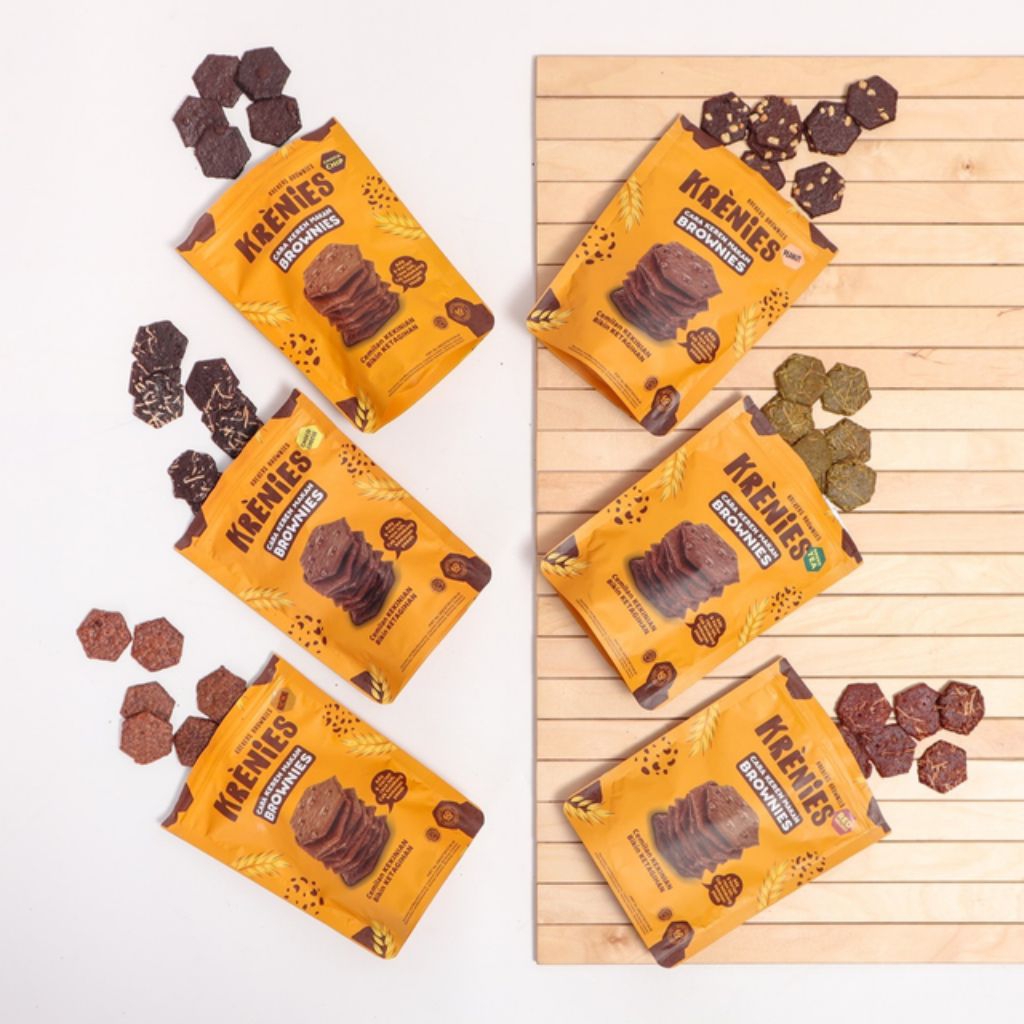 

KRENIES-Makanan Ringan Snack Krekers Brownies Paket 6 Pcs Mix Rasa