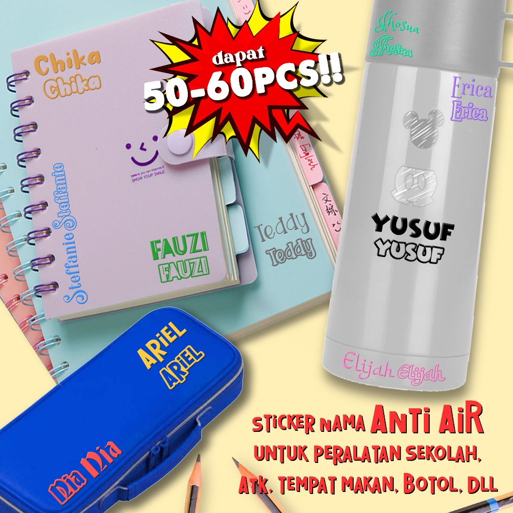 

Sticker label nama waterproof Sticker UV DTF sticker nama anti air label nama peralatan sekolah stciker nama ATK peralatan kantor stciker nama laptop stiker HP sticker mobil stiker motor label nama anak sekolah label nama timbul lucu label nama 3d viral