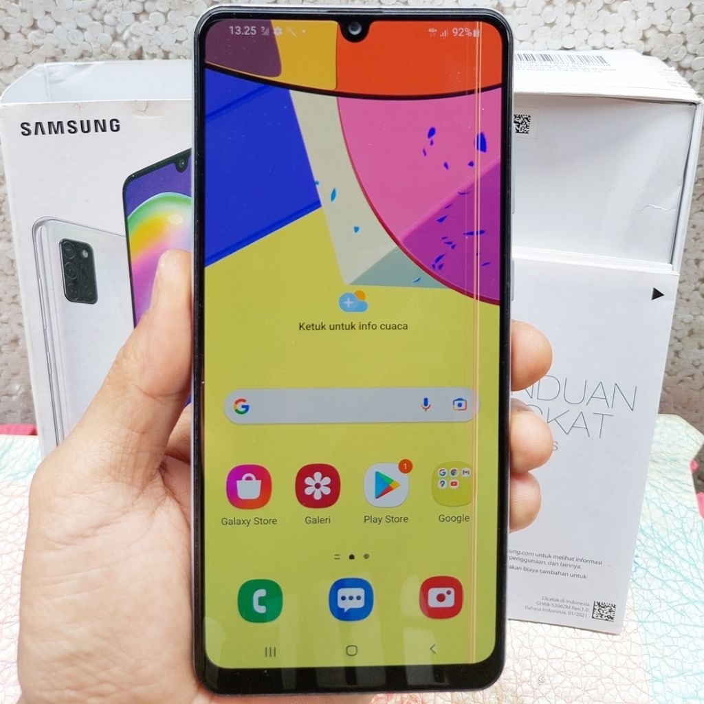 Handphone Hp Samsung Galaxy A31 Second 8/128 GB NFC Eks Resmi Sein Putih Mulus Original