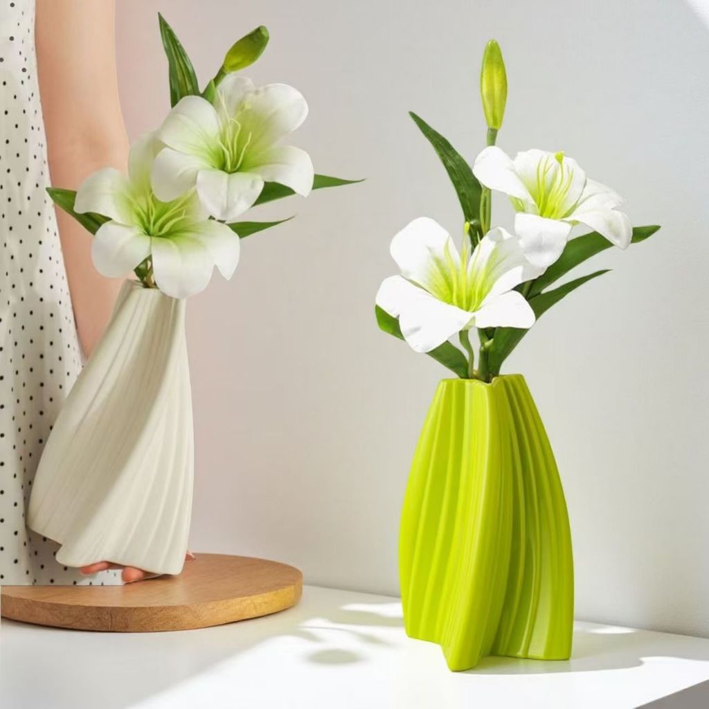 Vase Hijau, Bunga Hiasan Ruang Tamu, Hiasan Meja Kerja, Bunga Sumpahan untuk Meja Makan