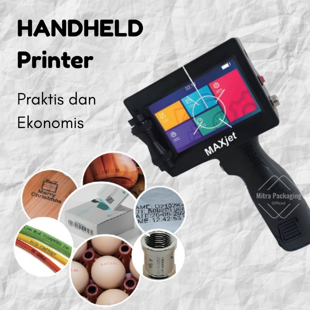 Android Handheld Printer Inkjet Expired Date Coding Mesin Cetak Portable QRCode merk MaxJet Portable