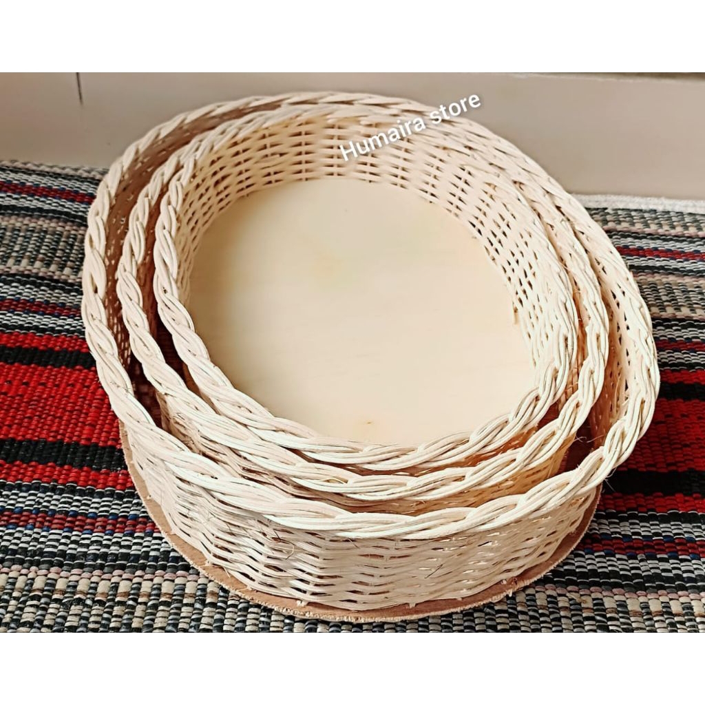 keranjang rotan humaira oval isi3pcs  (jumbo+besar+sedang)