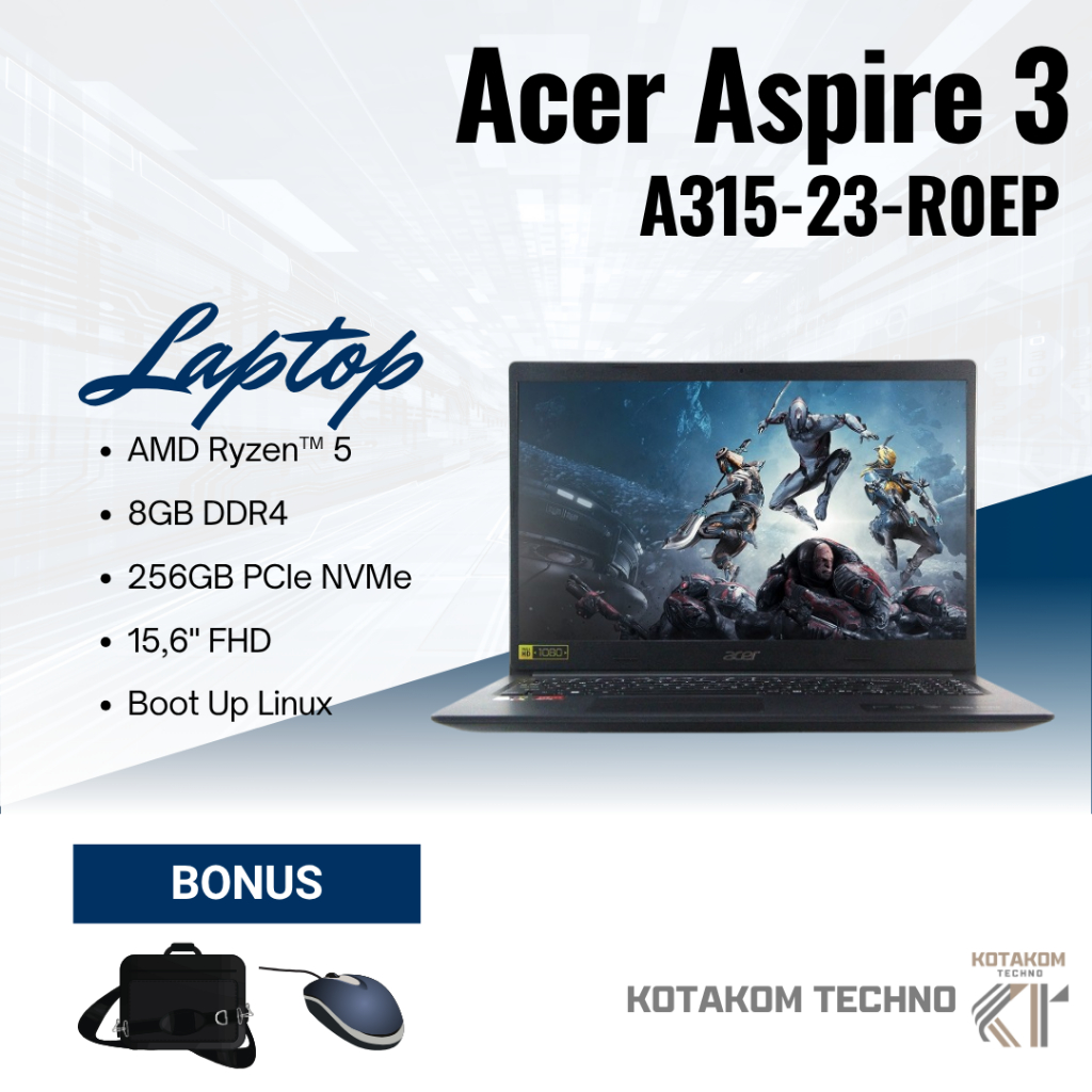 LAPTOP Acer Aspire 3 A315-23-R0EP / AMD Ryzen 5-3500U / RAM 8GB RAM / SSD 256GB