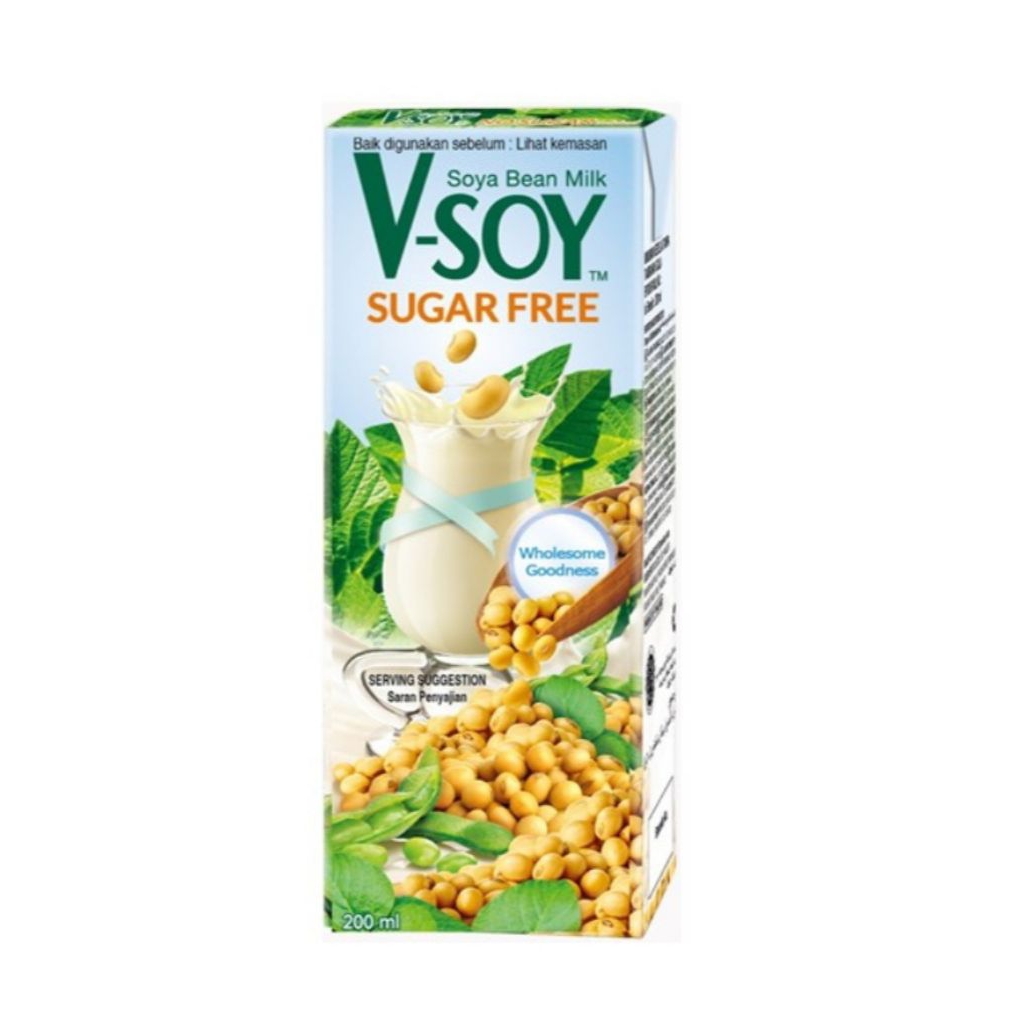 

[ 6 Pcs ] V-Soy Soya Bean Milk Susu Kedelai 200ml / Sugar Free / Cocoa / Multigrain