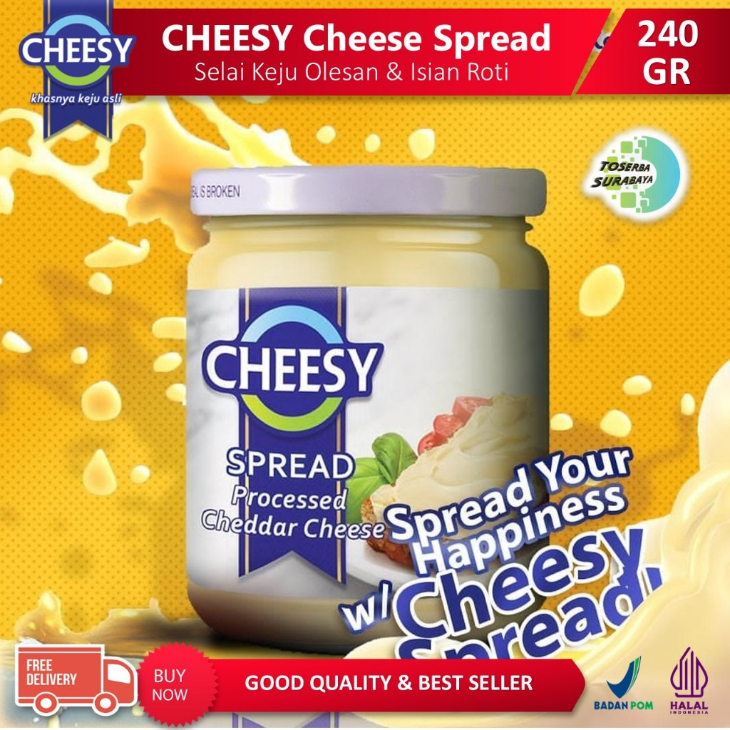 

CHEESY Cheese Spread 240gr - Selai Keju Untuk Olesan & Isian Roti