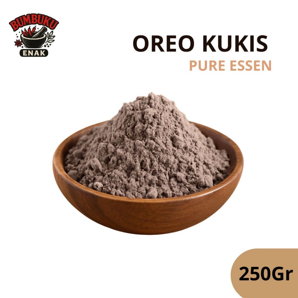 

Bubuk Oreo Kukis 250gr Pure Essence | Rasa Kue Cokelat Renyah untuk Dessert & Minuman Favorit