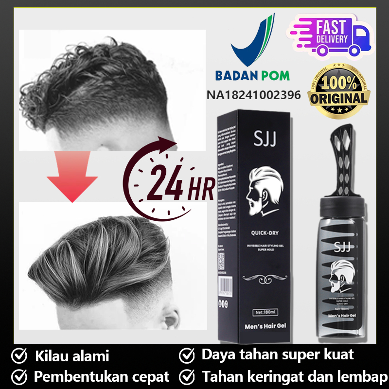 BPOM hair spray rambut tahan lama minyak rambut pria gel rambut 180ml Tahan Lama 24 Jam & Anti