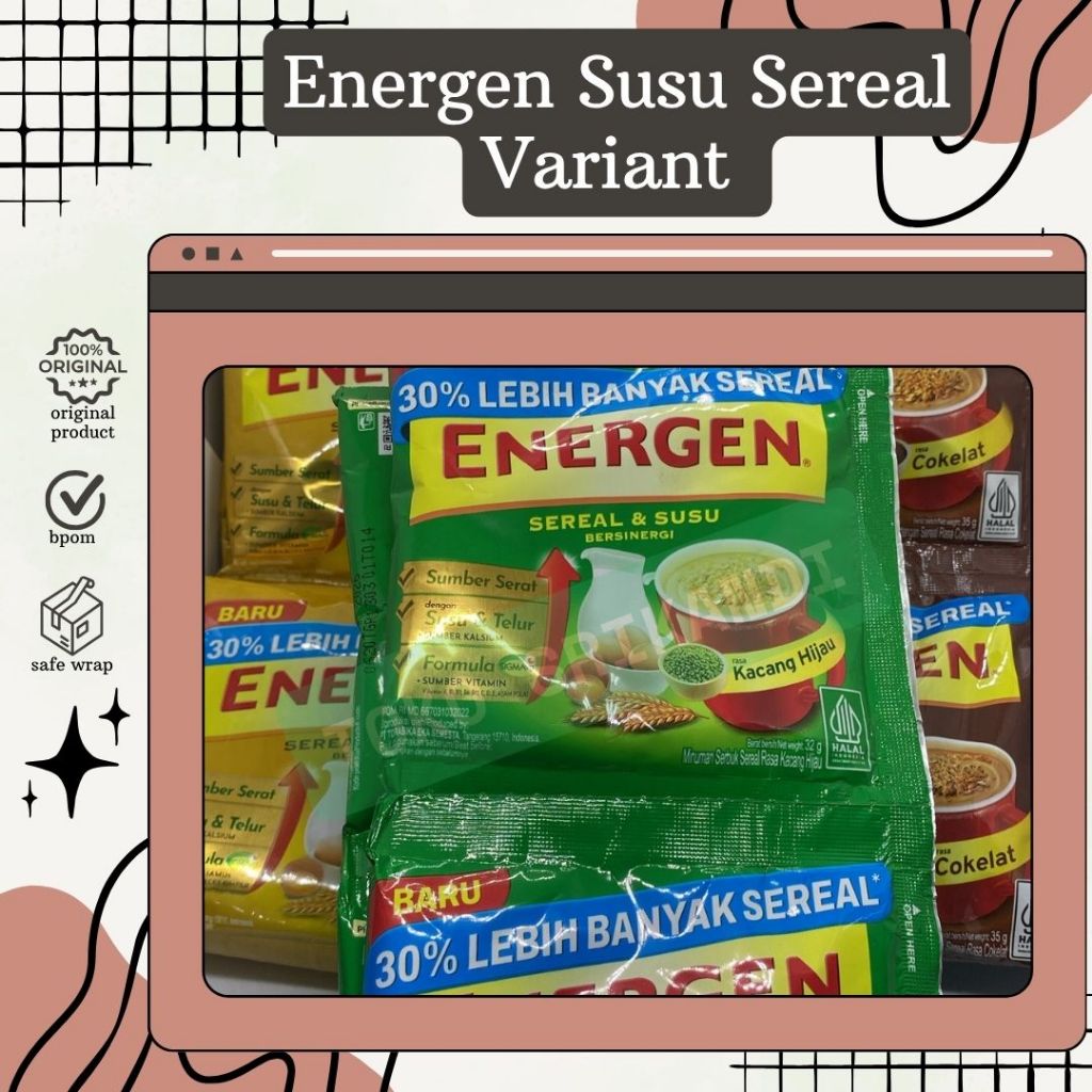 

Energen susu sereal varian per renteng isi 10