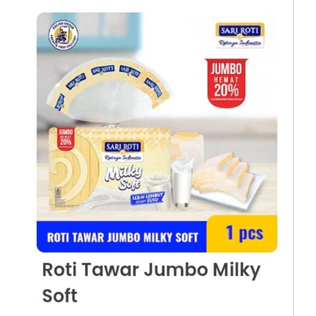 

ROTI TAWAR JUMBO MILKY SOFT