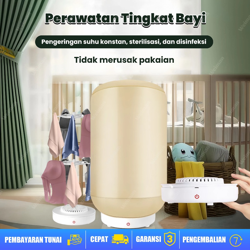 【COD】Mini Mesin Pengering Pakaian Portabel Pemanas Pengering Pakaian Lipat Listrik Pengering Otomati