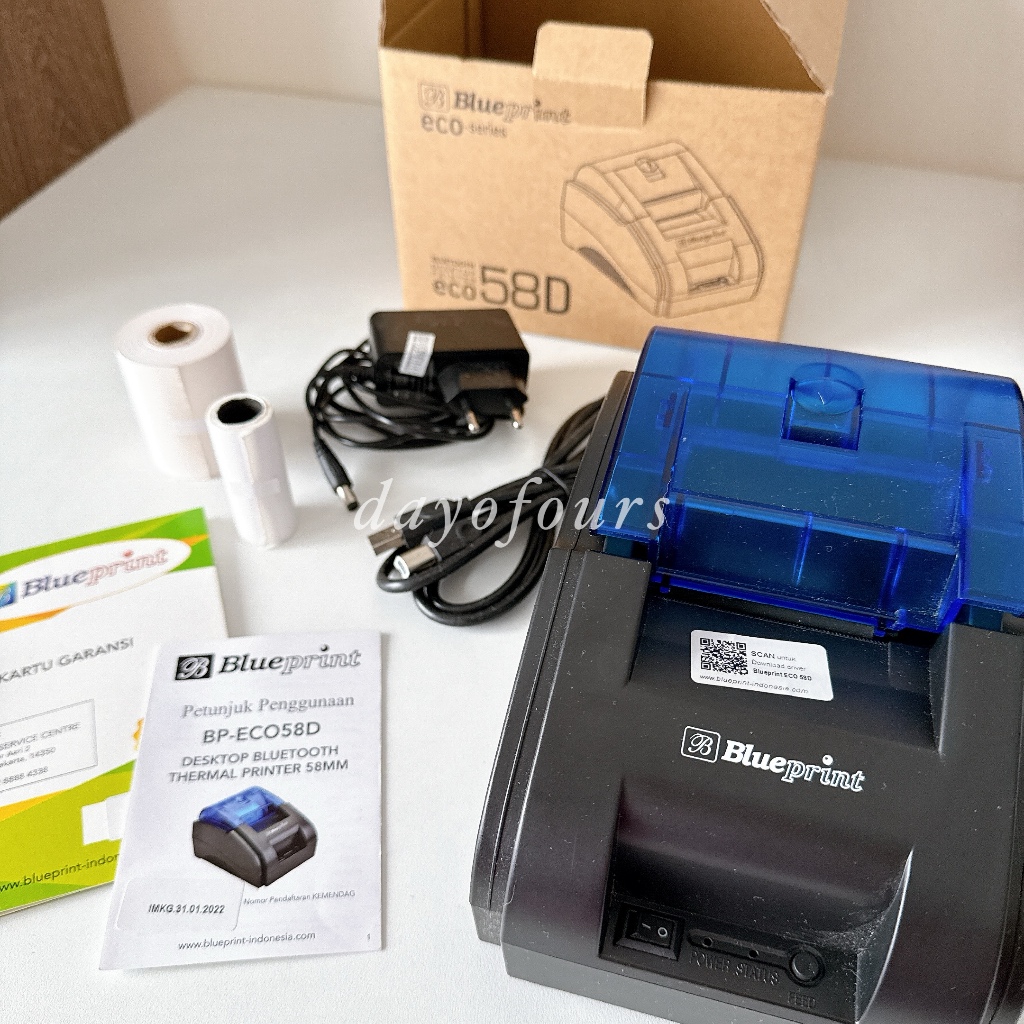 [PRELOVED LIKE NEW] Printer Thermal Portable Blueprint ECO58D | Printer Struk | Bonus Kertas Thermal